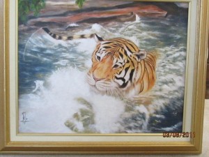 Kim Mafara Signed Tiger Painting
